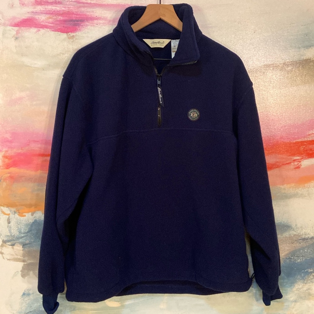 🔥EC🔥Eddie Bauer Polartec 1/4 Zip Up Drawstring Heavy Fleece.